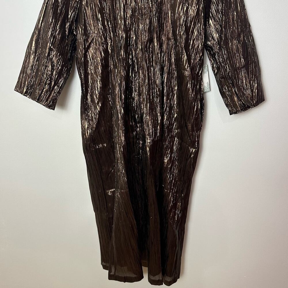 Tuckernuck NWT Hyacinth House Dorinda Midi Dress Women’s Size XS Bronze Metallic - Picture 7 of 15